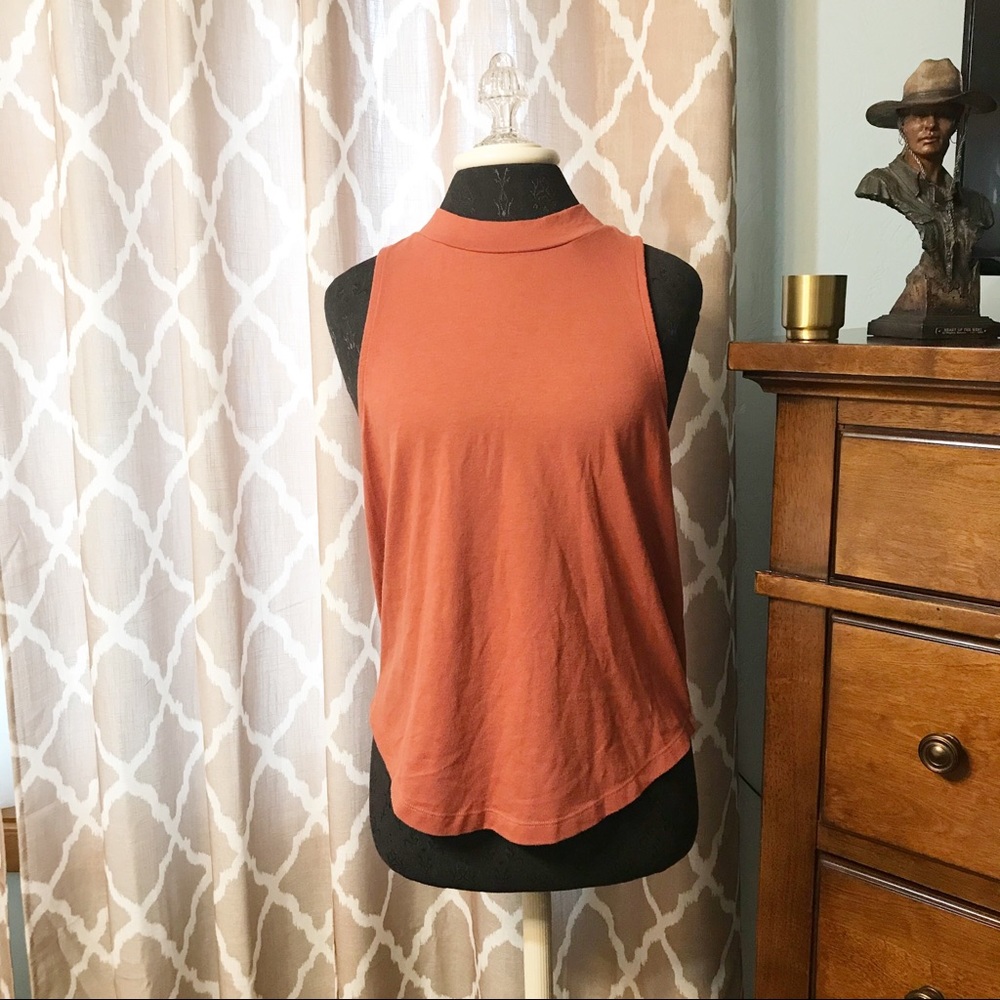 Madewell ⚜️ Burnt Orange Mock Neck Turtleneck Tank